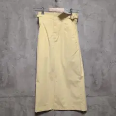 新品タグ付き NU LADY S イエロー タイトスカート 36