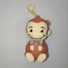 おさるのジョージ　ラバーキーホルダー　フォーク＆スプーン