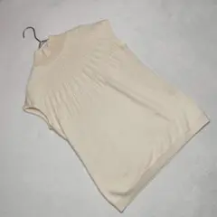 訳あり★TRUSSARDI カットソー ノースリーブ ウール100％ 白 M