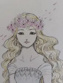 春 ／ 2Lサイズ 手描き 原画 オリジナル