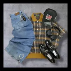 ポロシャツ デニム アメカジ コーデ シティーボーイ c-boy style