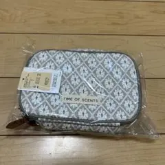 TIME OF SCENTS ポーチ ホワイト/グレー