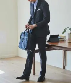 オリヒカ THE 3rd SUITS カラミチェック紺スーツ 洗える防シワ