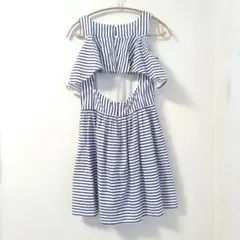 ZaraGirls ノースリーブワンピース　背中開き ストライプ
