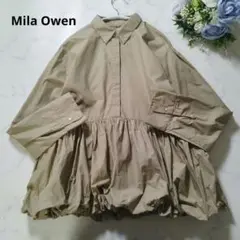美品 Mila Owen ブラウス シャツ衿バルーンヘムチュニック シャツ 0