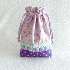 バレリーナの巾着袋　コップ袋　ハンドメイド　女の子