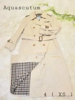 Aquascutum アクアスキュータム トレンチコート ベルト付き コットン