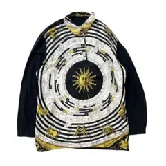 エルメス ニット カシミヤ シルク 長袖 スカーフ柄 カシミヤ 羅針盤