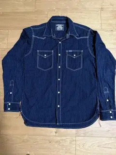 ★アイアンハート ウォバッシュシャンブレーシャツ 濃紺 XL 美品