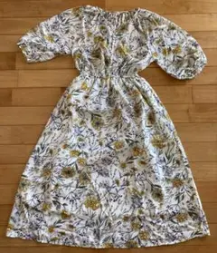 レイカズン 花柄 半袖ロングワンピース