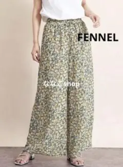 新品タグ付18900円 FENNEL フラワーワイドパンツ （イエロー）