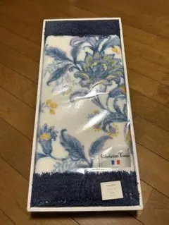 未使用品 バスマット Christian Tenir フランス 花柄 ネイビー