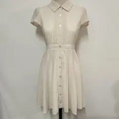 極美品 LAISSE PASSE アイボリー 半袖 ひざ丈 ワンピース 総レース