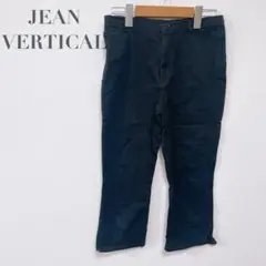 f170【ジーンヴァーティカル】ストレッチクロップドパンツ　綿混　ネイビー　3