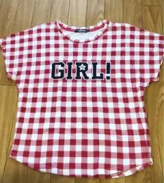 【即日発送!!】ブルークロスガールズ ギンガムチェックロゴTシャツ L(160)