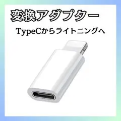 タイプⅭ→ライトニング 変換アダプター白 typeⅭ iPhone充電 ホワイト