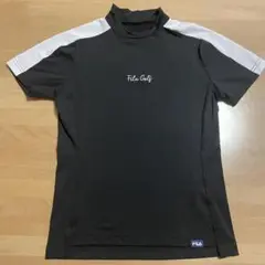 【新品タグ付き】　フィラゴルフFIRA GOLF 半袖モックシャツ　ブラック　S