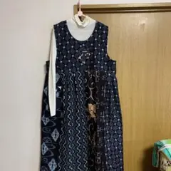 木綿 絣のワンピース