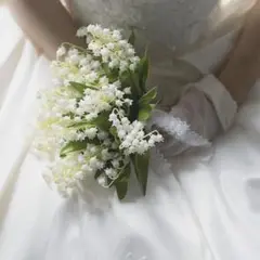 スズランブーケ　ブートニア付き