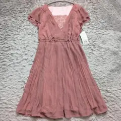 【新品】Karl Park Lane ピンクワンピース／上品 きれいめ プリーツ