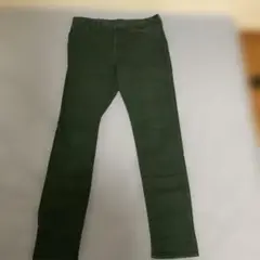 GU ダークグリーンスリムフィットパンツＬサイズ