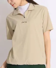 ピン ハーフジップナイロンプルオーバー