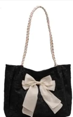 [PETITCHOU] リボン トートバッグ ショルダーバッ