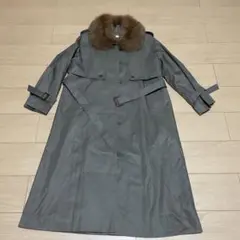 cojana sportsブルーFOXファー付ライナー取り外し可能トレンチコート