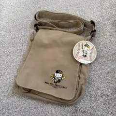 ハローキティ✖︎阪神タイガース　コラボ野球用バッグ ベージュ 18x19x6 cm
