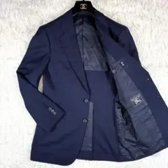 BURBERRY バーバリー テーラードジャケット 無地 ネイビー シングル L