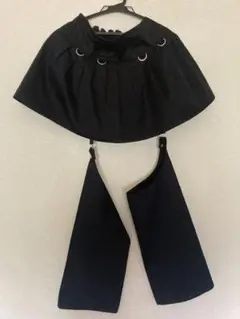 ブラック プリーツミニスカート 取り外しレッグウォーマー サブカル系