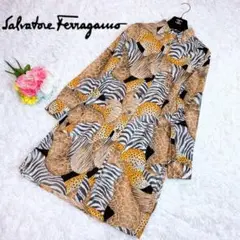 Salvatore Ferragamo フェラガモ シャツワンピース アニマル柄