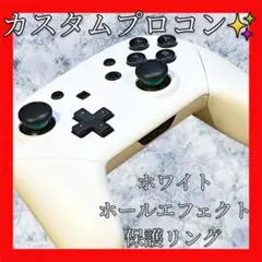 純正Switchプロコン【ホワイトカスタム・円・ホールエフェクト・保護リング】
