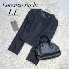 ロレンゾライ/ノーカラージャケット/黒/XL/セレモニー/大きいサイズ