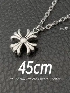 【タイニー クロス ネックレス 2mm 45cm 1本】ステンレス a02