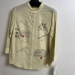 marche deuxイラスト付きイエローシャツ 38