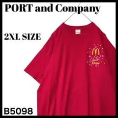 古着 マクドナルド クルー 企業系 プリント Tシャツ 大きいサイズ 2XL 赤