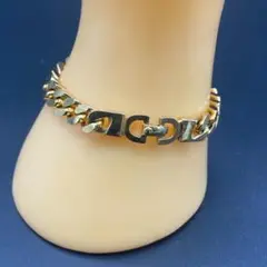 【美品】クリスチャンディオール ロゴ ゴールド ブレスレット
