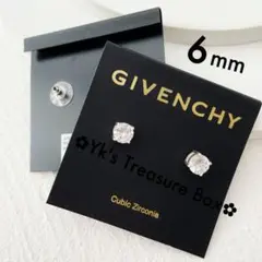 V692/GIVENCHY/6mm/シルバー/ジルコニア スタッドピアス