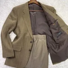 DORMEUIL ドーメル スーツ セットアップ ストライプ チェック カーキ