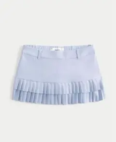 ライトブルー プリーツミニスカート Hollister