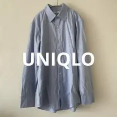 ユニクロ UNIQLO スーパーノンアイロンスリムシャツ ブルー