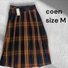 新品未使用 coen コーエン プリーツ ロングスカート 【M】 チェック