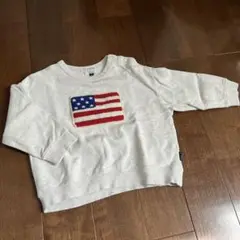 F.O.KIDS アメリカ国旗刺繍トレーナー 90