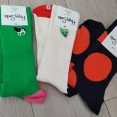 【 新品未使用】ハッピーソックス　Happy Socksソックス3足セット