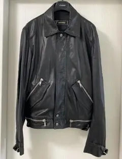VERSACE ブラック ライダースジャケット 最終値下げ VERSACE ブラック ライダースジャケット 最終値下げ