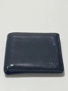 COACH 二つ折り財布 黒 レザー