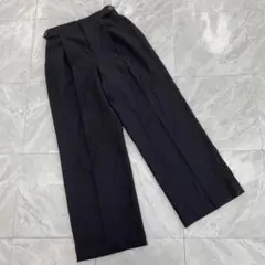 l.a.f... ワイドパンツ 黒 タック入り ボタン ハイウエスト シンプル