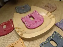 猫型キーカバー小　コーラル