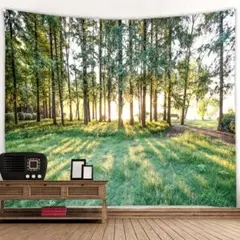 タペストリー 壁飾り おしゃれ壁掛け布 背景 森林の日の出 150ｘ130cm